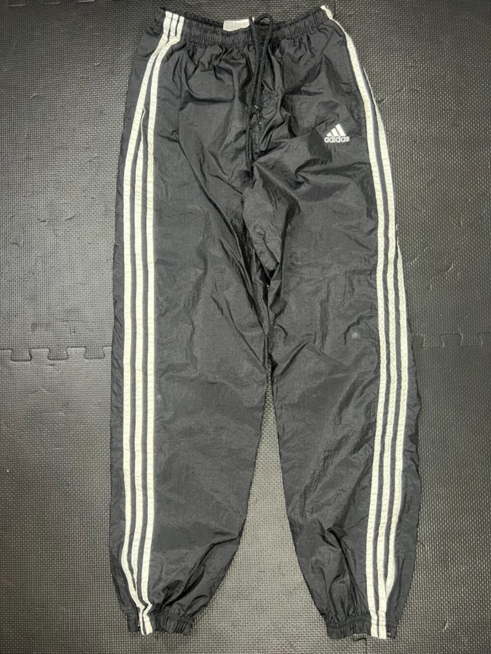 Vintage Adidas Soccer 3 Stripe Track Windbreaker Pants Soccer Black sz Sm Futbol